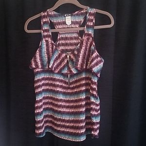 Lily white racerback zip tank